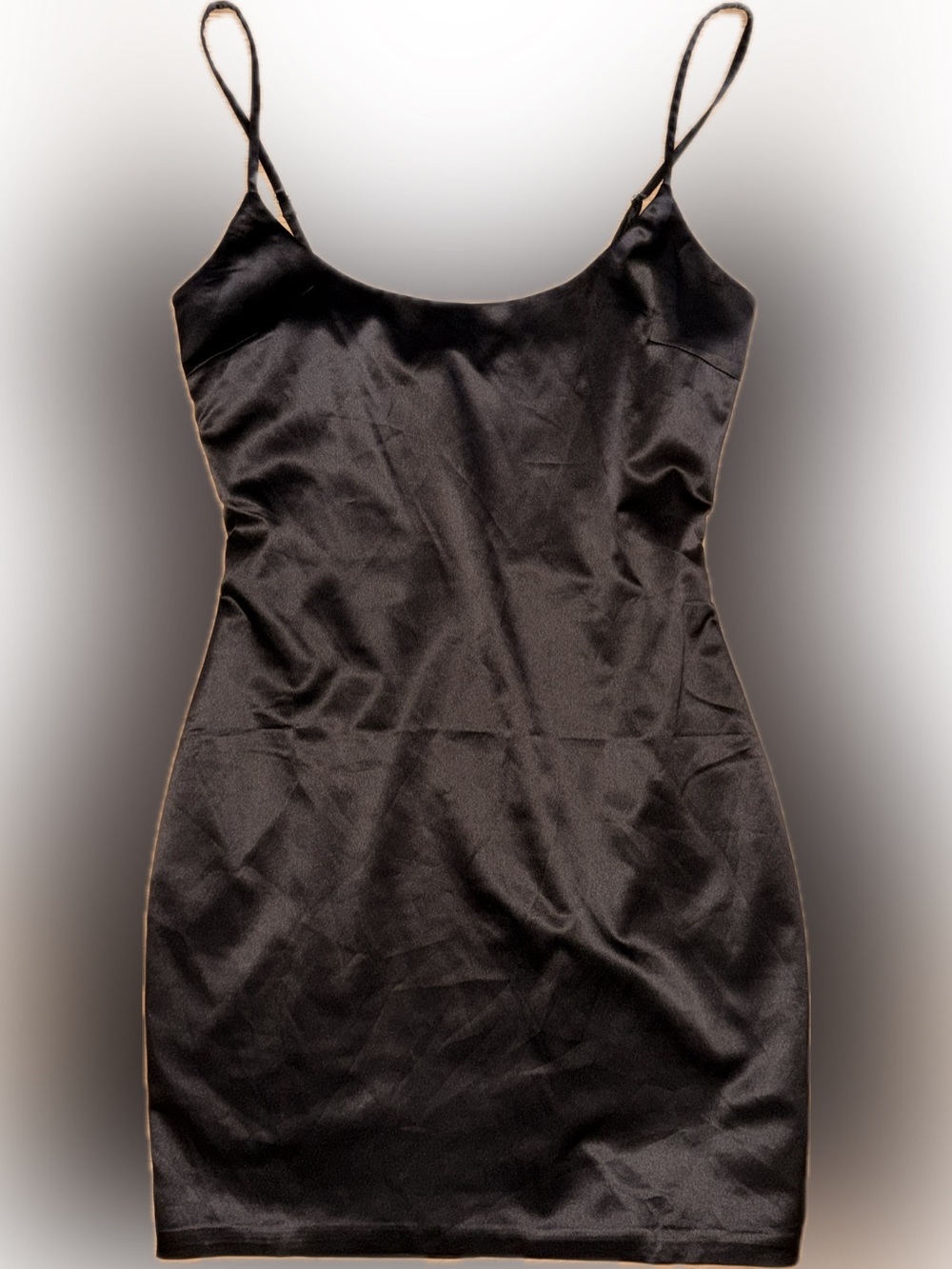 Black Satin Slip Dress